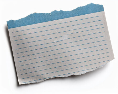 A tear from a piece of lined paper, isolated on a white background