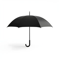 Isolated black umbrella on a plain white background.