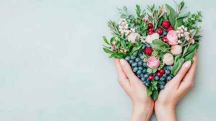 Hands Holding Floral Arrangement,  A Celebration of Nature's Bounty for Decoration and Gifting