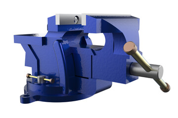 open position Blue Light Duty Workbench Vise with Jaws, Integrated Anvil, MULTIPURPOSE PIPE BENCH VISE TABLE PINCERS, Workshop Clamp Tool for Material Fixing on a Workbench, for Clamping Shaping PNG