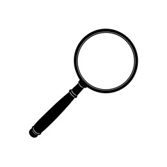magnifying glass with brass frame on white 