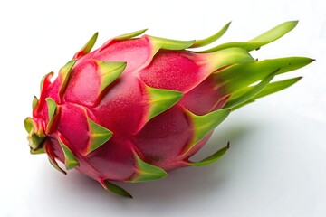 Close-up of vibrant pink dragon fruit – tropical exotic fruit detail