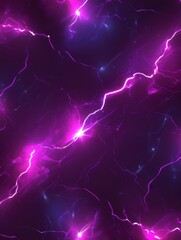 Obraz premium Electric purple lightning strikes abstract background seamless pattern design with glowing energy flashes and dark sky