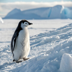
penguin on the snow