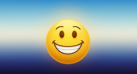 Smiling emoticon on gradient background