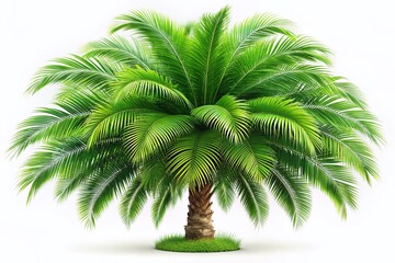 Obraz premium Tropical Paradise: Isolated Palm Tree on White Background - Perfect for Summer Designs