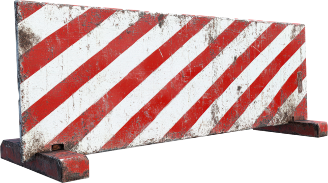 Old Construction Barrier with Diagonal Stripes