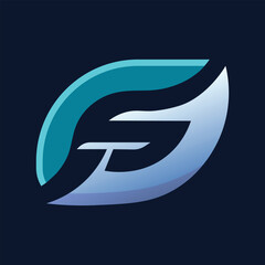 Obraz premium -a-collection high-quality-letter--f--logo-icon, Collection letter C or monogram logo design, Modern abstract logo design of the letter F, teal and light blue gradient