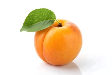 Close-up of fresh apricot fruit on white background &ndash; healthy summer snack