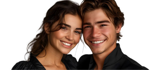 Happy young couple portrait.