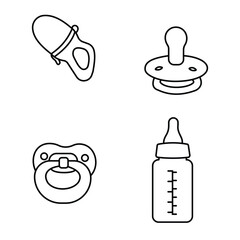 Outlined baby necessities arranged neatly