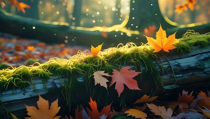 Autumn leaves in the park, landscape