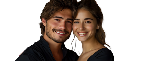 Happy young couple portrait.