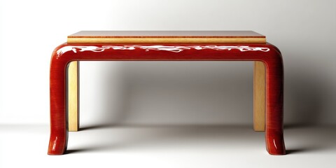 Elegant Red and Wood Console Table Modern Design Home Furniture Stylish Accent Piece