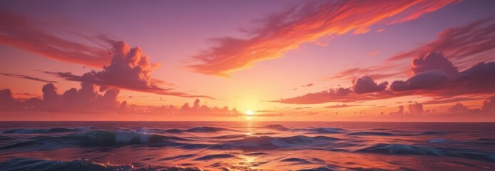 Abstract vibrant sunset, swirling colors paint a dreamy, magical horizon  , image, background, radiant
