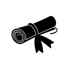 rolled scroll tied with ribbon on white background.svg