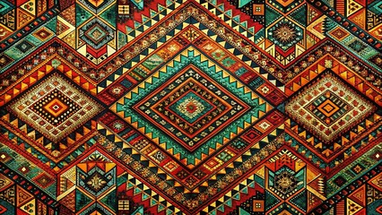 Vibrant Tribal Ethnic Background Pattern for Online Store Website Design