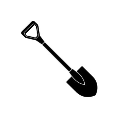 sand shovel with plastic handle on white 