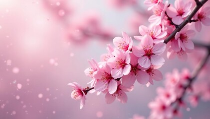 Delicate pink cherry blossoms in full bloom, creating a beautiful floral pattern , blossom pattern, spring flowers, botanical