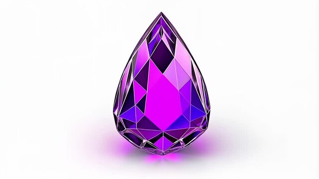 Captivating Amethyst Gemstone: Faceted Cut, Brilliant Sparkle and Isolated Beauty