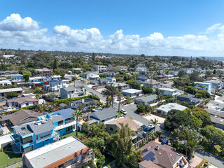 Aerial view of wealthy Encinitas town in San Diego, South California, USA. 