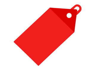 Blank Red Price Tag with Hole for String or Ribbon