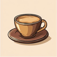 Fototapeta premium Coffee Cup and Saucer Illustration