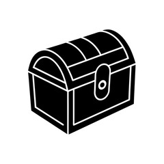 small treasure chest with latch on white 