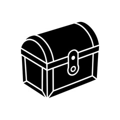 small treasure chest with latch on white 