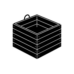 small wooden crate with handle on white background.svg