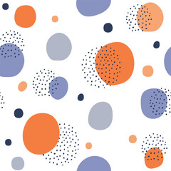 Colorful painted watercolor points. Vector seamless pattern. Hand drawn texture elements.