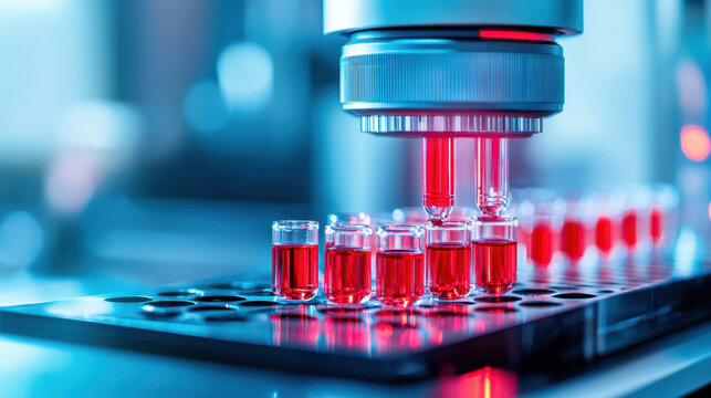 Futuristic bioprint technology in laboratory setting, showcasing precision and innovation in scientific research