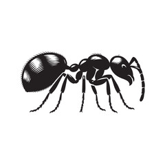 Black ant silhouettes clip art isolated vector illustration on a white background