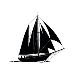 Obraz premium vector of sailing ship isolated on white