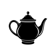 tea pot  a classic porcelain teapot  with a spout .svg