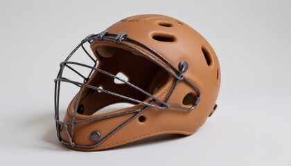 Fototapeta premium a catcher's mask, white background, metal bars, padded fit, 4k resolution