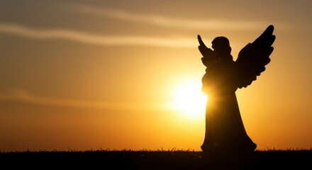 Angel silhouette at sunset (6)