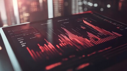 Data Visualization on Digital Tablet in Modern Office Environment