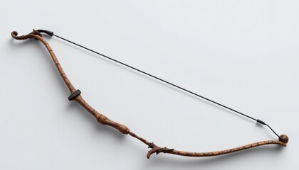 a hunting bow, white background, composite material, curved shape, 4k resolution