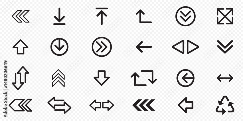 Poster vector set of swipe arrows. arrow vector icon. arrows collection. arrows big black set icons, arrow 