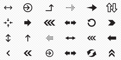 Vector set of swipe arrows. Arrow vector icon. Arrows collection. Arrows big black set icons, arrow icon, modern simple arrows . 