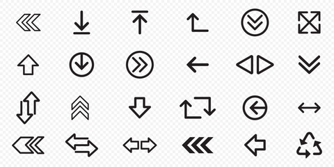 Vector set of swipe arrows. Arrow vector icon. Arrows collection. Arrows big black set icons, arrow icon, modern simple arrows . 