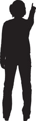  vector silhouette back view of a woman pointing up