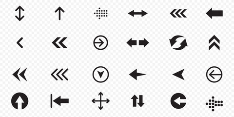 Arrow icon set. Arrow. Cursor. Collection different arrow signs. Black arrows icons.  Arrow. Cursor. Vector illustration eps 10  