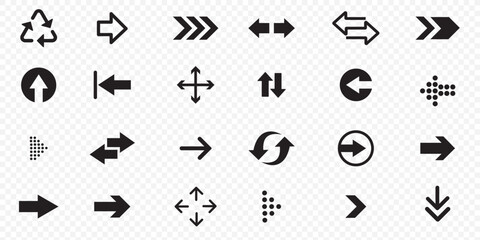 Arrows big black set icons, arrow icon, modern simple arrows .  Arrow vector icon. Arrows collection. Vector illustration.  