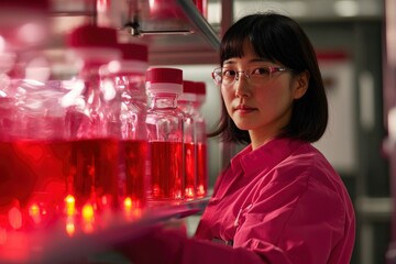 Female scientist in lab coat