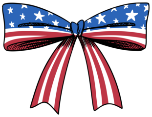 USA America 4th of July Coquette Bow