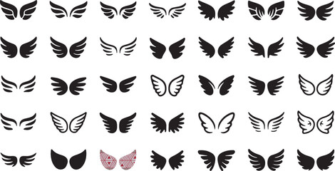 Wings Icons Set Wing Logo Vector