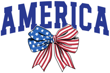 USA America 4th of July Varsity Coquette Bow