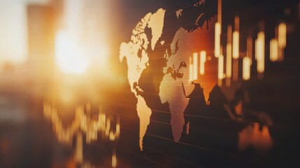 Global Financial Market Data Visualization at Sunset